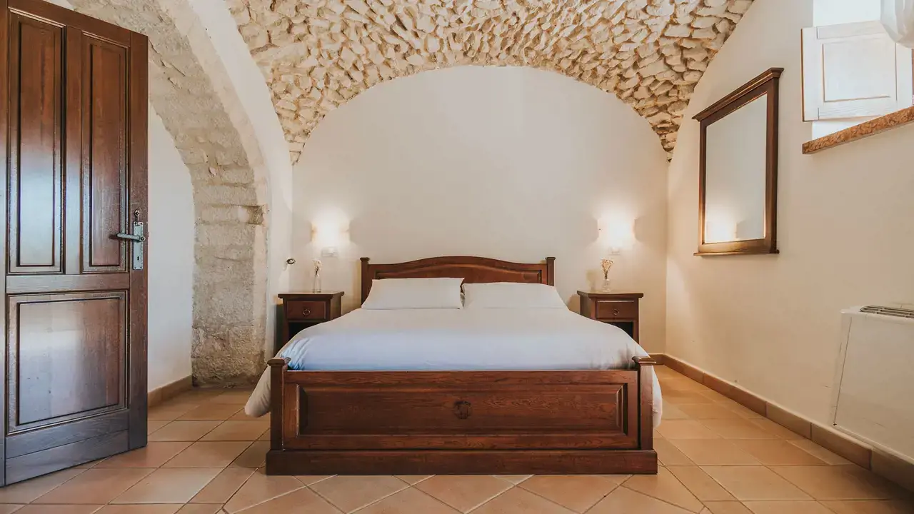 Stone arch bedroom