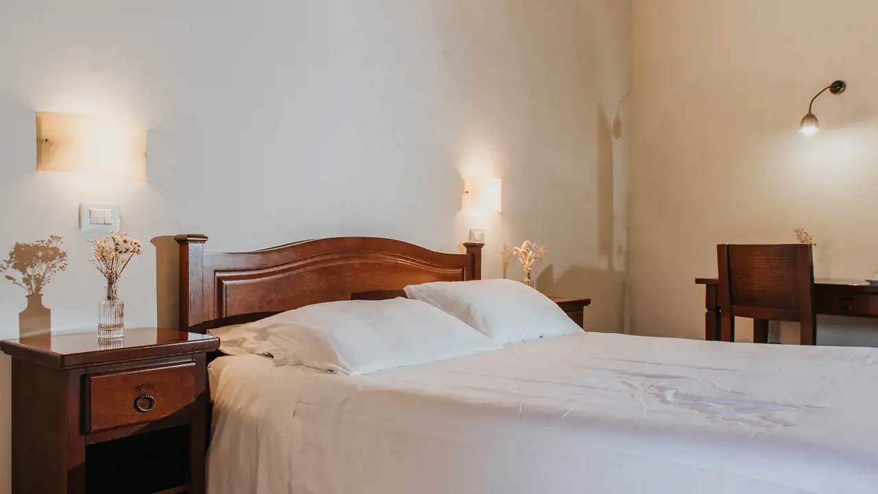 Warm candlelit bedroom